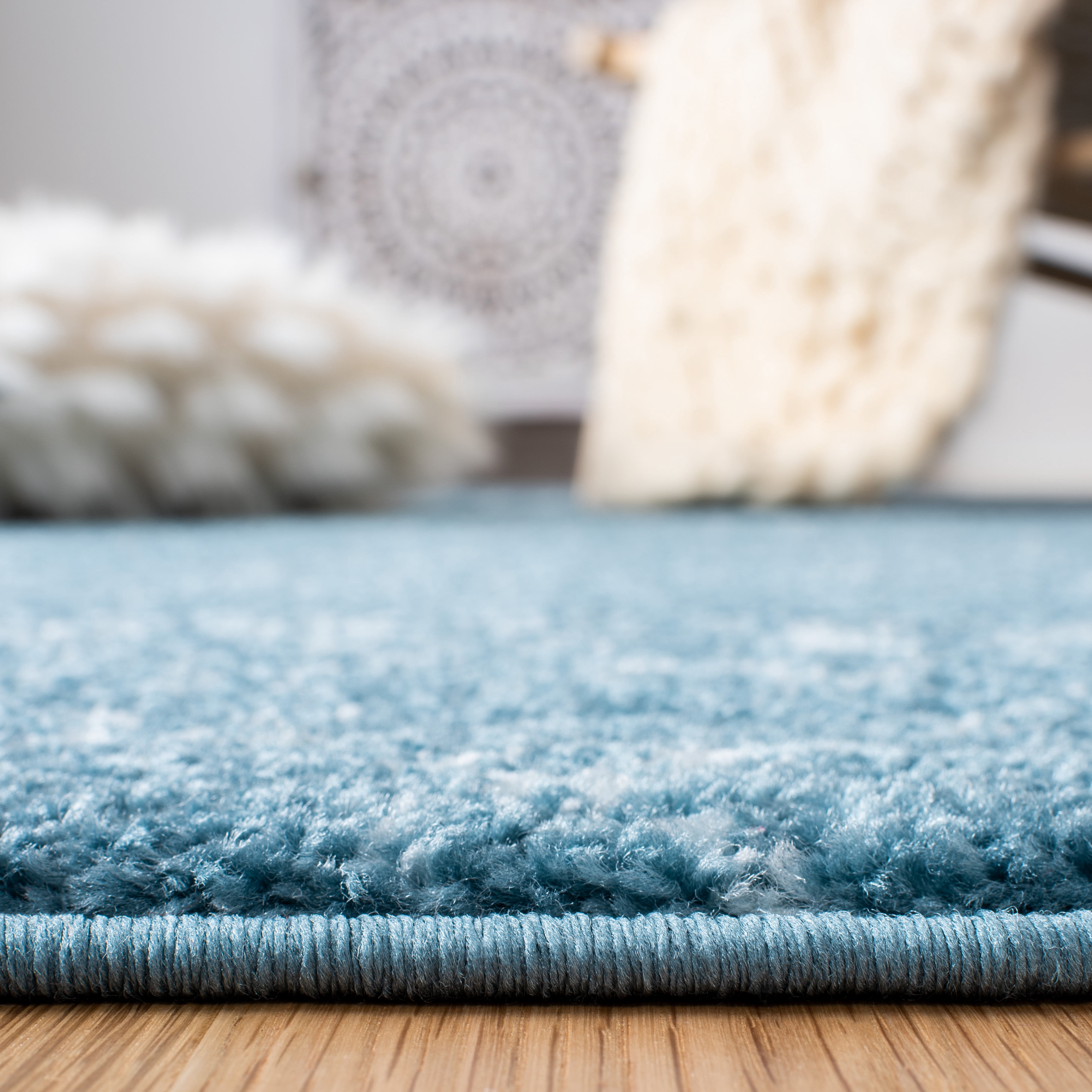 SAFAVIEH Tulum Coriander Oriental Area Rug, Turquoise/Blue, 6'7" x 6'7" Square