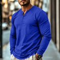thumbnail image 2 of CONFREE Mens Long Sleeve Henley Shirts V Neck Solid Lightweight Tees, 2 of 9