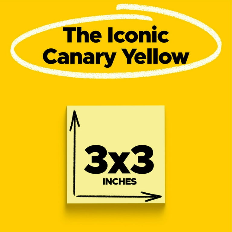 POST-IT® NOTES, 3 x 3, CANARY YELLOW, 12 PADS/PACK - Multi access office