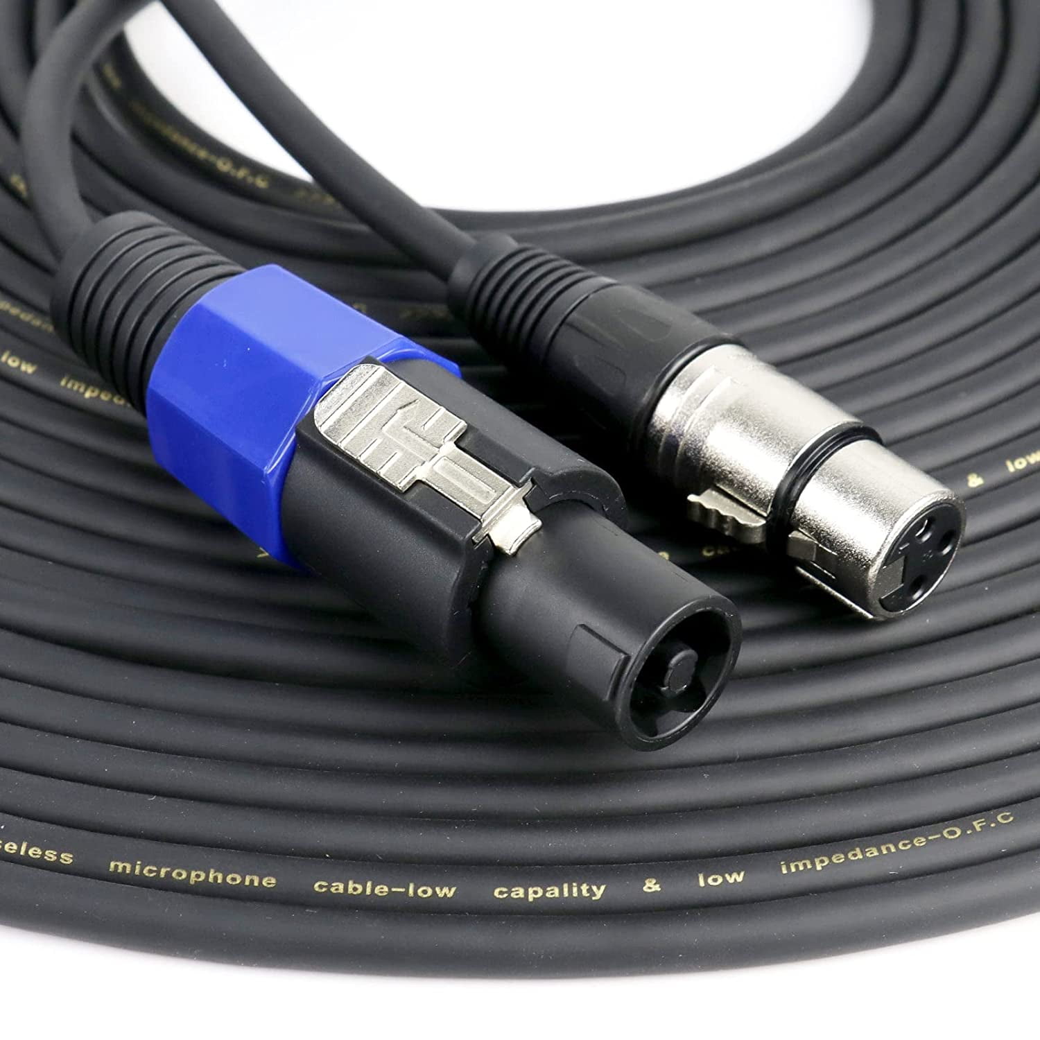 1 Pack 50 Feet SpeakOn Plug to 3 Pin XLR Cable 16 AWG Fully Shielded SpeakOn Male to XLR