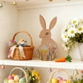 thumbnail image 6 of Easter Vintage Bunny Decorations Wooden Rabbits Figurine for Table Centerpiece Easter Decorations Party Supplies 5.9x2.8 inches, 6 of 6