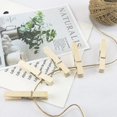 thumbnail image 2 of 50 minipinzas de madera para ropa, pequeños clips de madera para manualidades de 1 pulgada con cordel de yute para pared de fotos y manualidades., 2 of 5