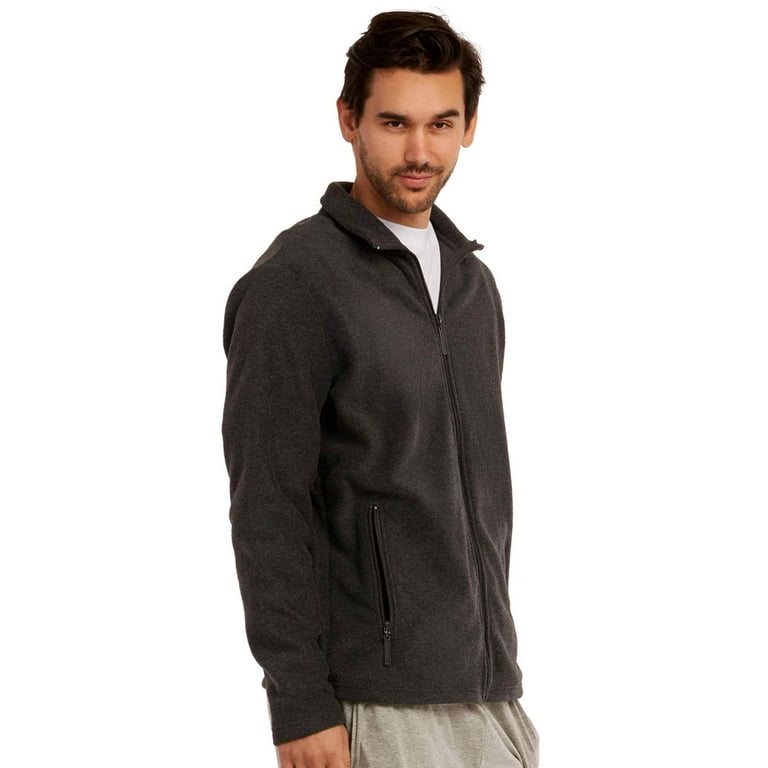 Men's Full-Zip Polar Fleece Jacket, Charcoal Gray XL, 1 Count, 1