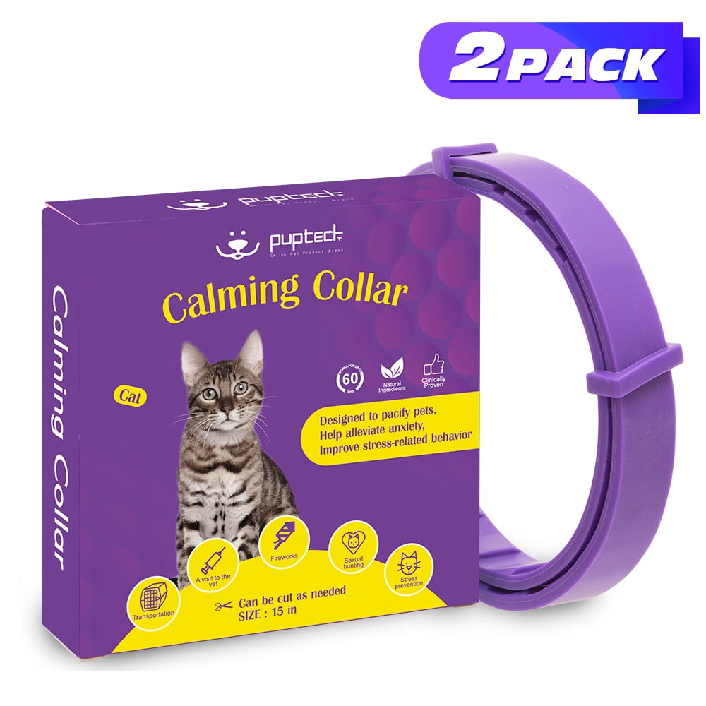 PUPTECK 120 Days Cat Calming Collar, Adjustable Reduce Anxiety Safe