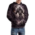 thumbnail image 3 of LAOLIUSN Men’s 3D All-Over Print Hooded Skeleton Hoodie, Gothic Skull Smoke Graphic Pullover Sweatshirt with Kangaroo Pocket, Lightweight Stretch, S-4XL, 3 of 7