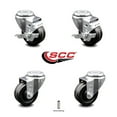 thumbnail image 2 of 3.5 Inch Phenolic Wheel Swivel Bolt Hole Caster Set with 2 Brake Service Caster, 2 of 2