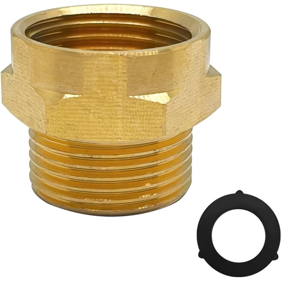 MKEUDQ-1 Pcs Garden Hose Swivel Connector,Brass Pipe To Hose Fitting,Garden Hose Accessory Connector Adapter,With Washer,3/4”GHT Female To G3/4” Male