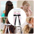 thumbnail image 2 of Pinza para el pelo con cinta y borla, pinza metálica con lazo largo, material de poliéster para mujeres/niñas, sujeción segura para cabello grueso, apta para fiestas/uso diario, 2 of 8