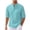 Mint Green, variant on Qingpeng Mens Shirts 3/4 Sleeves Hippie Yoga Summer Beach Casual Loose Solid T-Shirt