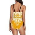 thumbnail image 4 of Summer Promotion UTSJKR One Piece Swimsuit Women 2025 Vintage Tummy Control One Piece Bathing Suits V Neck Boho Floral Print Swimwear Yellow 8, 4 of 6