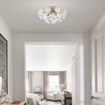 thumbnail image 2 of The Lighting Store Rosa Brushed Silver-ish Champagne Finish Flower Glass Flush Mount - 18.5 inches in diameter x 10 inches H, 2 of 5