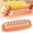 Orange, variant on BBQ Meat Sausage Cutter Holder, Sausage Hot Dog Cutter Tool, Ham Sausage Cutting Tool for Grilling, 1 Piece