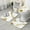 White Gold Marble, variant on White Gold Marble Pattern Bathroom Rugs Sets 3 Piece,Toilet Cover Set,Absorbent Non Slip Bathroom Mats Sets with U-Shaped Contour Rug Toilet Rug Set