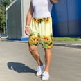 thumbnail image 6 of Balery Sunflowers On A Yellow Background Men's Cotton Knit Pajama Shorts Waistband & Pockets,Short Pajama Pants-Medium, 6 of 8