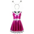 thumbnail image 2 of Cowsor Girls' Space Astronaut Alien Dress - Metallic Glitter Mesh, Included Headband, Dance-Ready Carnival Fancy Dress for Performance, Costume Parties & Space Themed Events, 2 of 7