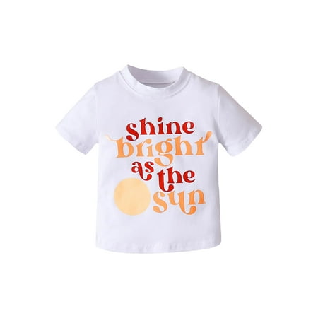 

Bagilaanoe Toddler Baby Boys Girls Summer T-Shirts Short Sleeve Letter Print Tops 1T 2T 3T 4T 5T 6T Kids Casual Tees
