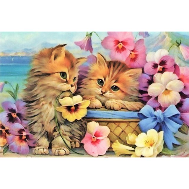 Full Round Drill Craft Picture 5D DIY Snuggle Cat Diamond Painting Poster Decor Tmvgtek decoración de arte en el hogar