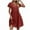 Red, variant on Sevevn Women's Casual Button Summer Dress Spring Short Sleeve Cotton Linen Dress With Pockets Beach A Line Casual Dress