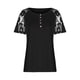 thumbnail image 2 of Blusa de verano de moda cómoda con empalme de botones huecos de encaje y manga corta informal para mujer, 2 of 5
