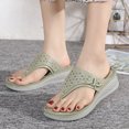 thumbnail image 2 of LIANGP Women's Sandals Fashion Women Summer Slip On Casual Open Toe Wedges Comfortable Beach Flip Flops Shoes Sandals Slippers Women's Shoes Green Size 8.5, 2 of 5