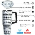 thumbnail image 4 of 40 oz Tumbler With Handle,Black White Boho Vacuum Insulated Tumbler With Straw,Cute Boho Cups Water Bottle CoffeeTravel Tumbler,Boho Decor/Accessories for Women, 4 of 5