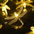 thumbnail image 3 of Morttic Dragonfly Solar String Lights, 21FT 30 Led Waterproof Solar Powered Fairy Lights, 8 Modes Decorative Lights for Patio Garden Yard Fence Wedding Christmas Party Decorations (Warm White), 3 of 5
