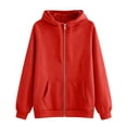 thumbnail image 5 of Summer Sweatshirts For Women No Hood Lightweight Crewneck Shirt Long Sleeve Pullover Casual Hoodless Hoodie Red S, 5 of 5