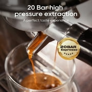 HiBREW 20 Bar Semi Automatic Espresso Machine for Home, Stainless Steel Coffee Maker with Steam Wand H10B