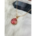 thumbnail image 6 of Acrylic Druzy Stone Faux Quartz Pendant Necklace - Geometric Round Charm Delicate Gold-Tone Chain, 6 of 11