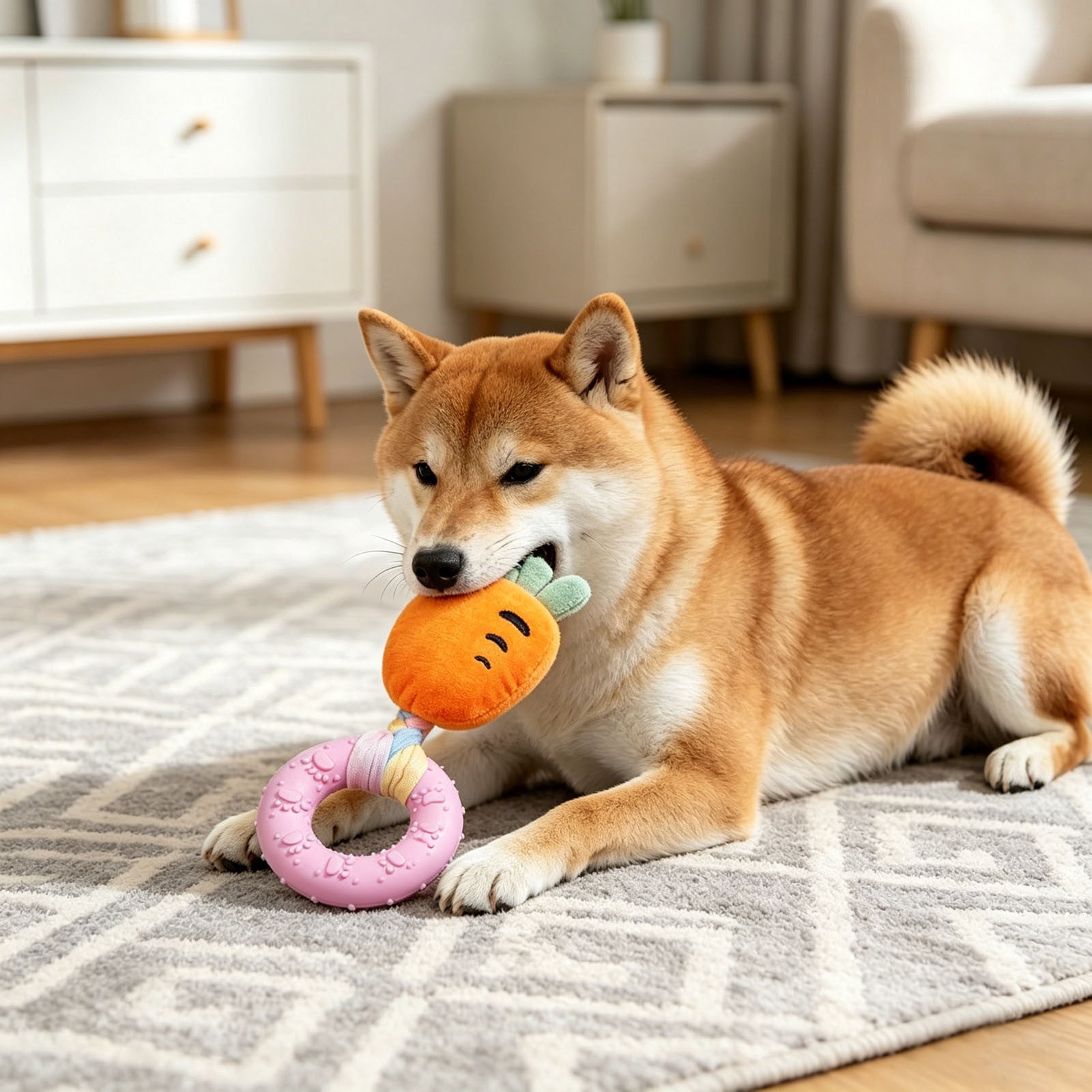 Gytml Squeaky Dog Chew Toys Durable Interactive Plush Puppy Toy With Squeaker Plush Dog Toy For Large & Medium Dogs Aggressive Chewers(A-2.76X7.48Inch)