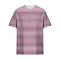 thumbnail image 3 of Fancifize Mens Casual Striped Henley Shirt Button Down Summer Beach Shirts Big and Tall Short Sleeve Loose Fit Shirt, 3 of 5