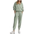 thumbnail image 4 of Aimik Plus Size 2 Piece Sets for Women Half Zip Pullover Sweatshirt and Jogger Pants Set Fall Winter Casual Lounge Outfit Sets, 4 of 6