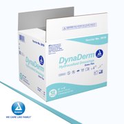 Dynarex DynaDerm Hydrocolloid Dressings, Sterile Moist Bandages Used for All Kinds of Wounds, 6 x 6, X-Thin & Latex-Free, Peel-Down Patches - 1 Case, 12 Boxes of 5 Dressings