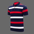 thumbnail image 5 of DPTALR Men's Color Block Striped Shirts,Short Sleeve Button Down,Red,Big Men's,Tall Men's L,Young Men's Shirts, 5 of 5