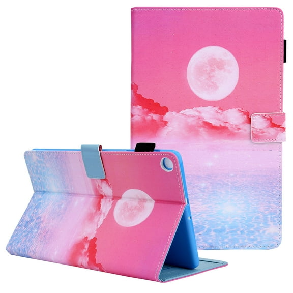 Tarise for Samsung Galaxy Tab A8 10.5 inch Tablet Case, X200 Cover, PU Leather Auto Wake/Sleep Pen Holder Shockproof Anti-Scratch Slim Stand Case Cover for Samsung SM-X200/X205/X207, Moon