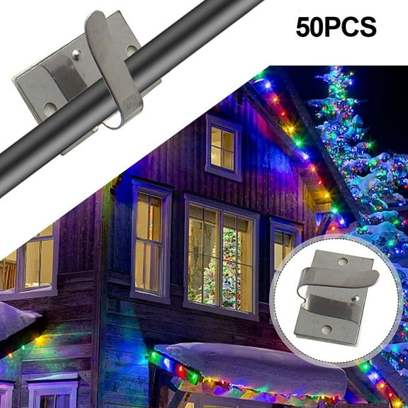 50Pcs Self-Adhesive Wire Clips For Outdoor String Lights， Easy To Install