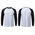 thumbnail image 3 of Iugvhana Men's Sports Shirts Long Sleeve Crew Neck Training Athletic Running Tops Workout Pullover Color Block Base Layers T-Shirts White XL, 3 of 3