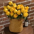 thumbnail image 2 of Artificial Roses Flowers Fake Silk Rose Bouquet 12 Heads 2 Packs of Realistic Blossom Roses for Home Wedding Party Floral Decoration Table Centerpieces, Black, 2 of 5