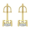 thumbnail image 4 of Clara Pucci 1 ct Brilliant Heart Cut Studs VVS1 Genuine Conflict free Clear Zircon Solid 18K Yellow Gold Designer Everyday Earrings Screw back, 4 of 5