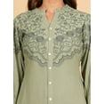 thumbnail image 5 of Sage Green Embroidered Button-Front Co-Ord Set in Viscose Rayon, 5 of 5