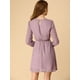 thumbnail image 5 of Dde San Patricio GargantilDe Mujer Con Cuello En V Vintage Acampanado Dorado Metálico Brillante EstrelVestido Acampanado Morado claro M, 5 of 6