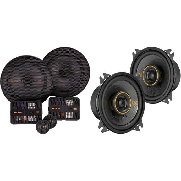 Kicker 51KSS6504 KS-Series 6.5" Component system with 1" tweeters w/ 51KSC404 4" Coaxial Bundle
