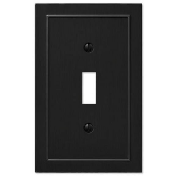 Amerelle 57TBK Bethany Wallplate, 1 Toggle, Cast Metal, Black 1-Pack