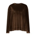 thumbnail image 4 of Inleife Women's Dressy Casual Blouses Women's Fashion Solid Color Long Sleeve Crewneck Casual Shirts Pullover Blouse, 4 of 6