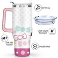 thumbnail image 3 of 40oz Hello Kawaii Cat Cute Stainless Steel Tumbler with Lid and Straw,Spill Proof Travel Cup Double Wall Vacuum Insulated Coffee Mug with Handle Pink, 3 of 7