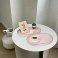thumbnail image 4 of MAONAME Pink Serving Trays with Handles, Oval Decorative Trays for Coffee Table, Nesting Trays Set of 2, Plastic Vanity Trays for Ottoman, Living Room, 4 of 6
