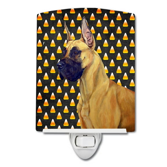 Caroline's Treasures LH9051CNL Great Dane Candy Corn Halloween Portrait Ceramic Night Light, 6x4x3", multicolor