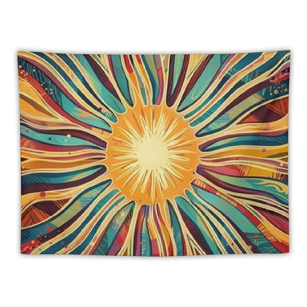 Creowell Vintage Sun Tapestry Aesthetic Boho Tapestries
