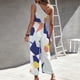 thumbnail image 4 of Mono Para Mujer, Verano, Tirantes Adelgazantes, Un Hombro, Plisado, Cintura Alta, Pantalones de Pierna Informales, Mono Estampado, Mono Odeerbi ODB-4, 4 of 5