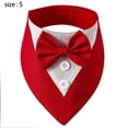 thumbnail image 2 of Collar de perro con pañuelo de boda formal para perro con pajarita, disfraz de cumpleaños para perro, esmoquin ajustable para fiesta de mascotas, ROJO, 2 of 5